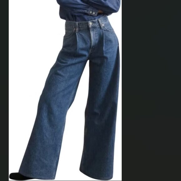 NEW LEVIS Baggy Dad Wide Leg Cause And Effect Jeans in Medium Indigo 1225 2t7 - Picture 2 of 7